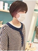 *滝田*インナーカラーピンク丸み小顔ショートボブ20代30代40代
