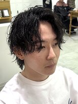 オーシャントーキョー ウエスト 心斎橋(OCEAN TOKYO WEST) 韓国ヘアカルマパーマカルマバングセンターパート黒髪ウルフ
