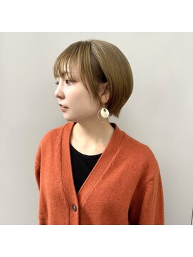 エストアール フクオカ 福岡博多店(est-r. Fukuoka) ブロンドベージュ/マッシュショート/博多美容室/ブリーチカラー