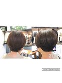 襟足すっきり艶髪アッシュブラウンショート【カミケン方木田店】