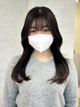 ロンドプランタン 恵比寿(Lond Printemps) ワンカールのくびれヘア くびれセミロングヘア ピンクベージュ