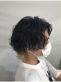 メンズパーマツイスパ波巻きスパイラルマッシュセンターパート