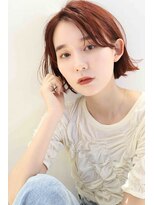 ネル 千早 香椎(nell.)&nbsp;レッドブラウン★うる艶感たっぷり外はねボブ