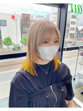 ガルボ ヘアー(garbo hair) デザインカラーハイトーン大人可愛い20代30代40代