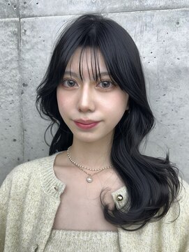 ビューブルー 亀戸錦糸町(VIEW BLUE) 美髪カールブルーブラック韓国レイヤーロングセミディ顔周り前髪