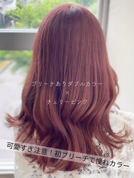 サラジュ 仁川店(SARAJU) 【透明感カラー特化】　ブリーチあり×チェリーピンク