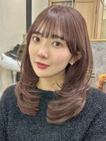 ロンド 表参道店(Lond)&nbsp;くびれヘア/顔周り/韓国/レイヤーカット/黒髪/ミディアム/