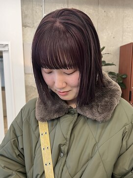 ノード(NODE) 栄黒髪垢抜けストレートシルエットボブヘア