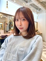 ロンドアベニール 北千住(Lond avenir)&nbsp;ミルクティーベージュ/レイヤーボブ韓国巻き顔周りカット/北千住