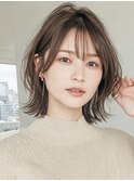 【イエベ春】垢抜けシースルーバング×大人外ハネくびれボブ