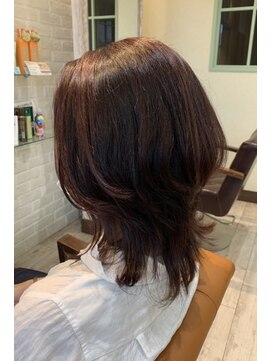 レーヴ ヘアー シエル(Reve hair ciel) ミディアムウルフ＆ハイライトカラー　　20代/30代/40代