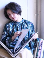 アトリエパーランプ(Atelier par LAMPE)&nbsp;大人かっこいい黒髪アッシュブラック小顔かきあげボブショートu2