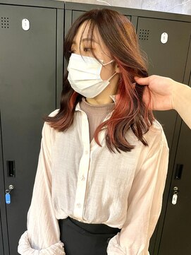 ハグ 横浜(HUG) インナーカラー*ピンク**