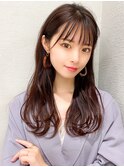 ★小顔前髪ワンカールくびレイヤーカット黒髪ストレート