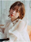 20代女子にオススメ！可愛い系巻き小顔ライン重めボブ肩まで