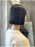 切りっぱなしボブ艶髪プツッと