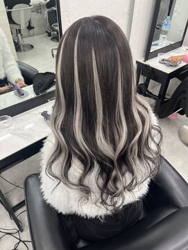 ウィステル グレージュシルバーハイライトエクステ80枚【こーき】