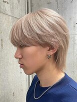 メンズブリーチカラーミルクティーベージュカラーダブルカラー