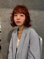 ダブ アオヤマ(DaB AOYAMA)&nbsp;ブリーチなしカラー/ボブパーマ/カット/オレンジ/透明感カラー