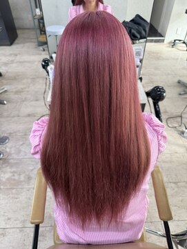 アジールヘア 所沢プロペ通り店(agir hair) ブリーチピンクカラーダブルカラーミディアムレイヤーカット所沢
