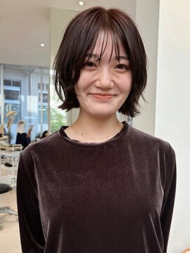 ライン(LINE) レイヤーボブ/ボブ/似合わせカット/マロンカラー