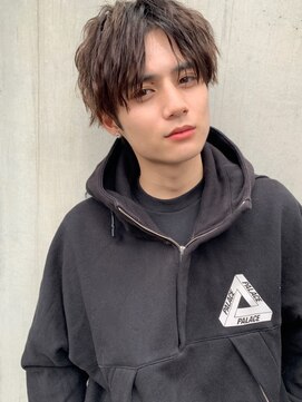 フッズ(HOODS) フェザーパーマ　センターパート　ラウンドマッシュ