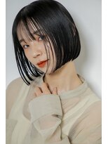 アンジュール 鹿児島中央店(UNJOUR.) 春の軽やか丸みボブ◎ブリーチなし×透明感ダークブラウン