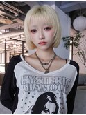 ブロンド顔周りレイヤーボブ_F41735