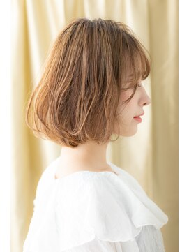 カバーヘア ブリス 戸田公園西口店(COVER HAIR bliss) ハイトーンカラーカーキベージュボブパーマZ戸田公園20代30代