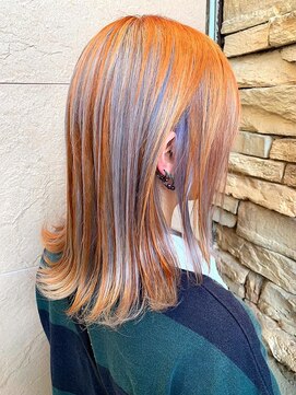ボイスヘア(voice hair) 自分だけの贅沢デザインカラーオレンジ水色アンブレラカラー