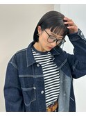 オン眉ボブ