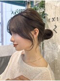 内巻きレイヤー簡単ヘアアレンジロング顔周り前髪カット髪質改善