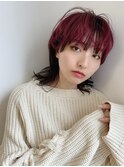 【UNIX港北】ウルフレイヤーセミディ#派手髪#暖色カラー