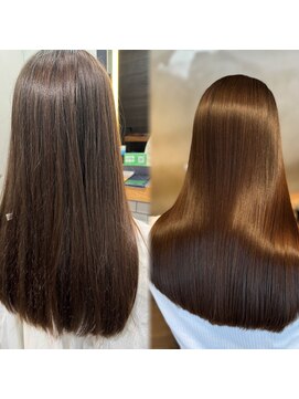 メゾンドムニ 恵比寿(Maison de MUNi) アッシュブラウン艶髪サラサラストレートカラー