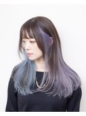 インナーカラー#外ハネウルフ#ケアブリーチ#ダブルカラー