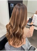 ハイライトエクステ/ブリーチなし/エクステロング