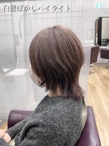 キセイ イオンモール新利府北館店(KISEI) 上品白髪ぼかしハイライト30代40代50代60代大人のショートウルフ