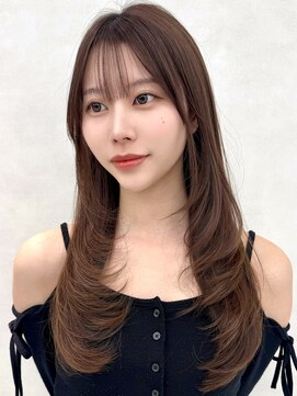 アッシュ 新杉田店(Ash) 新杉田レイヤーカット韓国ダブルカラー顔周り前髪カットボブ