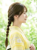 と和 巣鴨 大人可愛いシンプル編みおろし浴衣アレンジ
