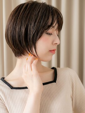 カバーヘア ブリス 大宮西口(COVER HAIR bliss) 黒髪ダークアッシュ大人美人小顔丸みハンサムショート30代40代V