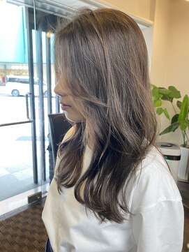 ヘアーサロン アウラ(hair salon aura) 【aura】顔まわりレイヤースタイル/ラベンダーグレージュ