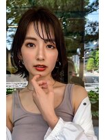 ハバナ 渋谷(HAVANA) 20代30代大人可愛いグレージュカラー斜めバングショートボブ