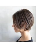 大人かわいい前髪セシルカットココアブラウンフリンジウェーブ