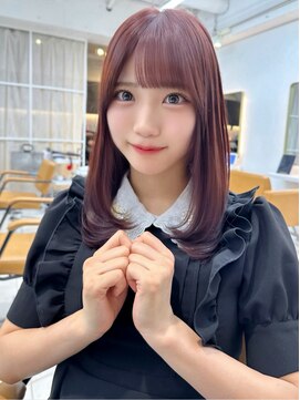 レイリー 原宿 表参道(Rayreee) 大人可愛いワンカール レイヤーセミロング/ピンクブラウン