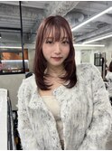 ミディアムレイヤーカットボブウルフ/10代20代/インナーカラー