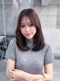 メルティカラー似合わせカットフェミニンロング韓国レイヤー