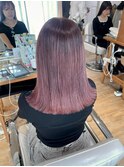 ピンクラベンダーグラデーション　ブリーチ　切りっぱなし横浜★
