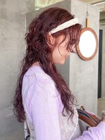 テトヘアー(teto hair) 暖色パーマスパイラルクラゲヘアクラゲウルフコーラルピンク