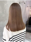 ロングミルクティーオリーブベージュ美髪韓国ヘア_ba490552