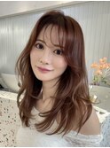 K13ブリーチなし透明感カラー韓国ヘアーレイヤーカットベージュ